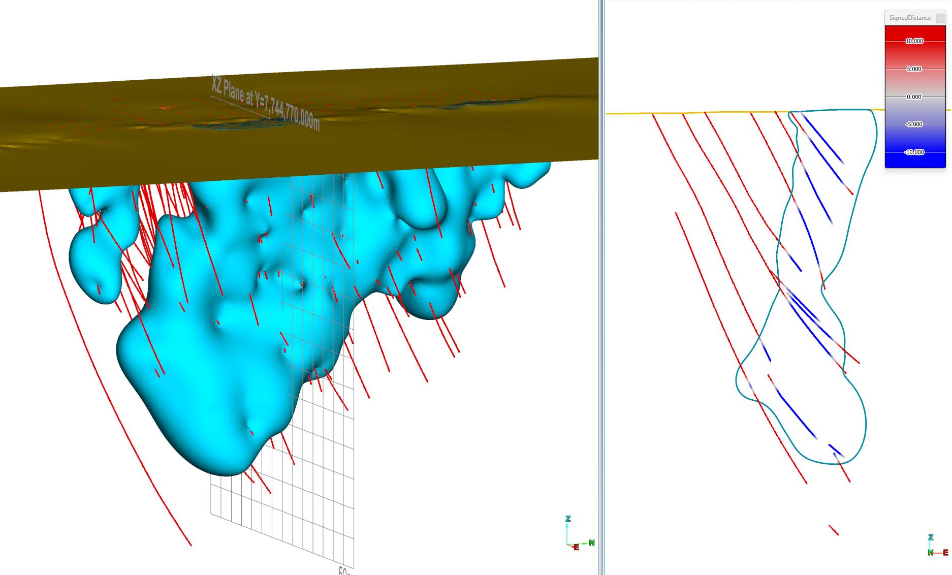 Topography-clipped RBF isosurface